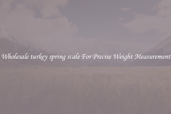 Wholesale turkey spring scale For Precise Weight Measurement