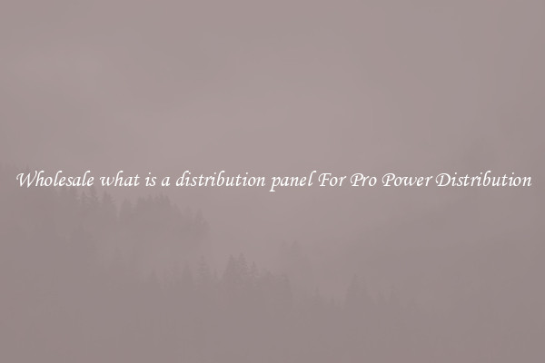 Wholesale what is a distribution panel For Pro Power Distribution