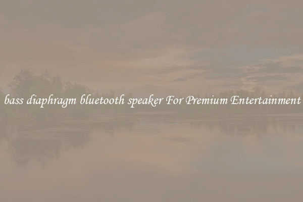 bass diaphragm bluetooth speaker For Premium Entertainment