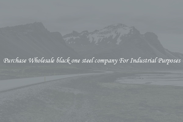 Purchase Wholesale black one steel company For Industrial Purposes