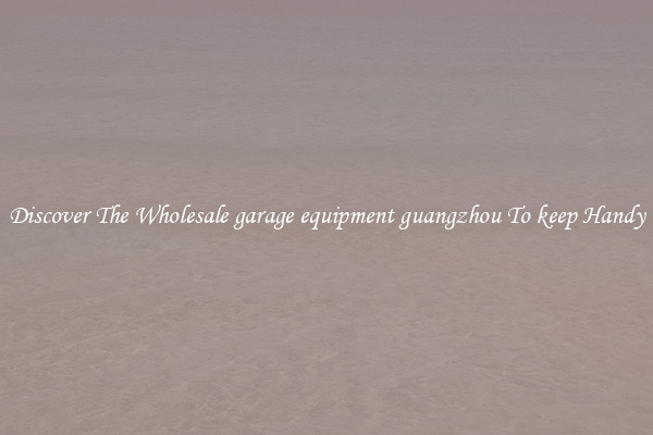 Discover The Wholesale garage equipment guangzhou To keep Handy